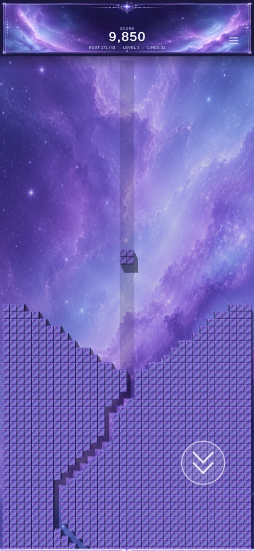 Blockfall gameplay in the Universe theme